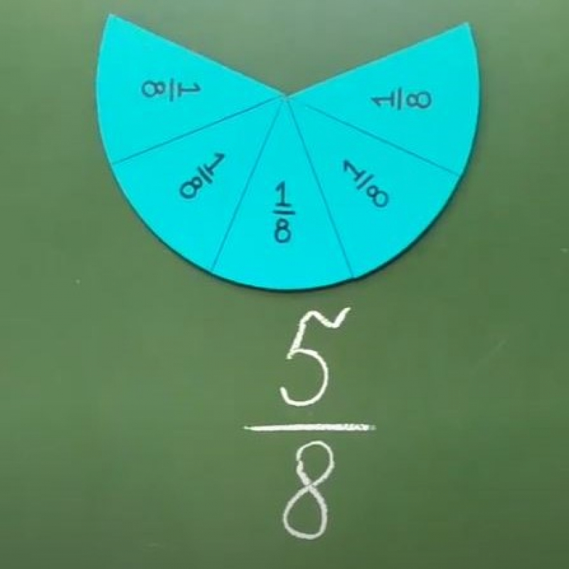 5 класс. Работа с набором магнитных дробей